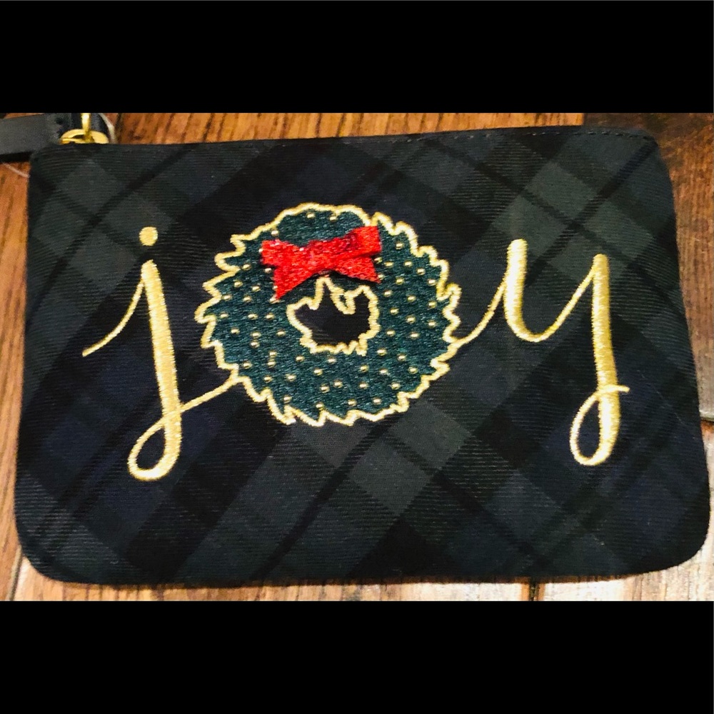 TALBOTS TARTAN PLAID WRISTLET PURSE CHRISTMAS NWT